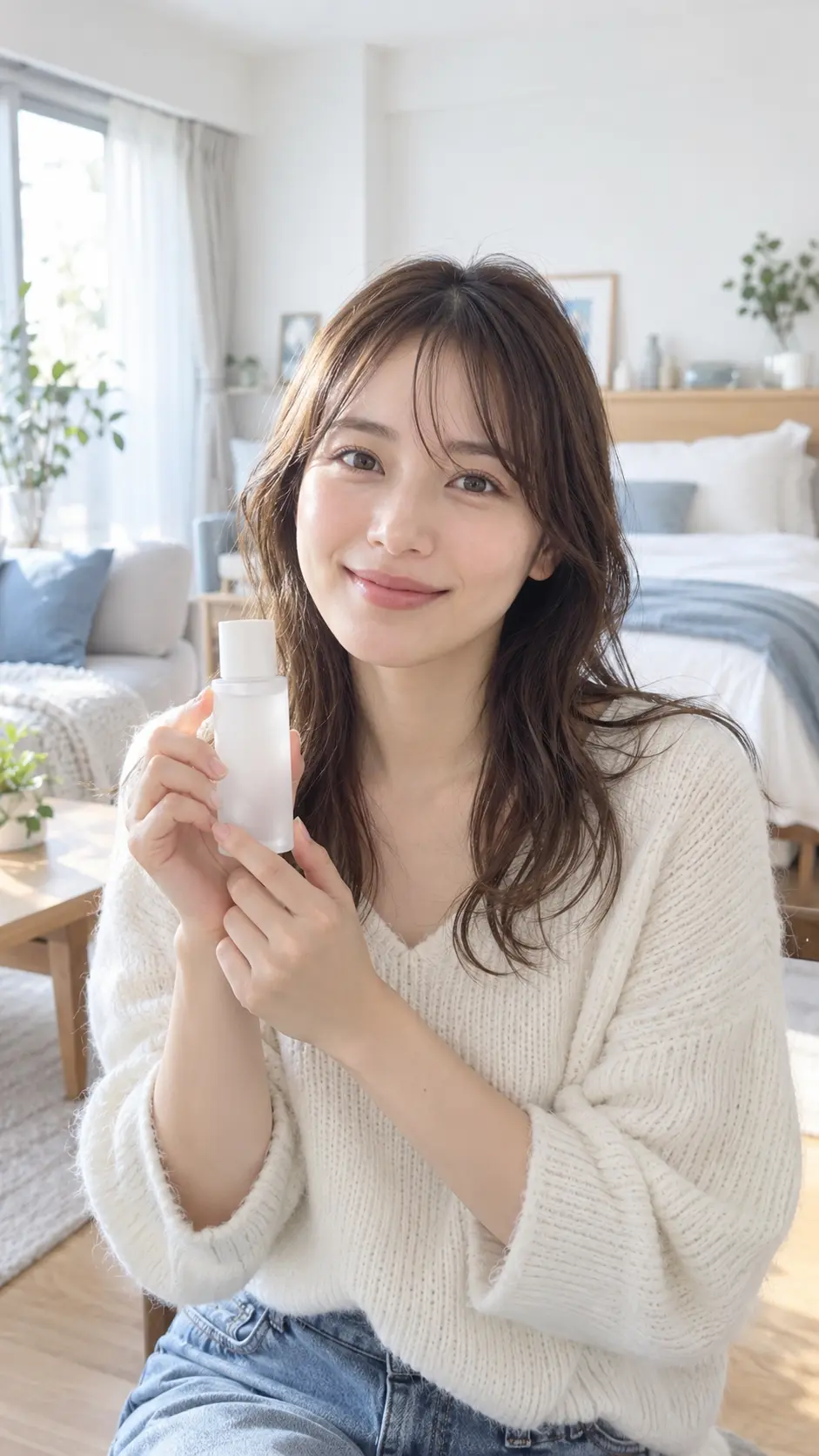女性インフルエンサーによる自然体の縦型SNS投稿のイメージ